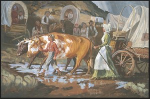 Mary Fielding Smith and Joseph F. Smith Crossing the Plains (Gospel Art Book [2009], no. 101)