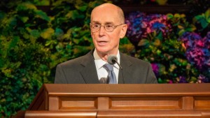 Henry B. Eyring giving the keynote speech at the 2012 General Relief Society Meeting