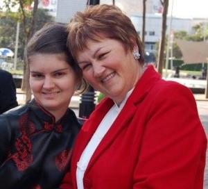 The author on her wedding day with her mother.