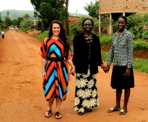 (Right to left) Melissa Sevy, Harriet Ochieng, and Tina Kyambadde of Musana Jewelry