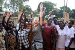 Suzy with the Women of Esther Co-op, the women who make the jewelry to be sold at market