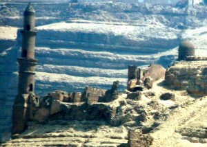 A mosque that was built by a person who was disliked, so nobody maintained it after his death.