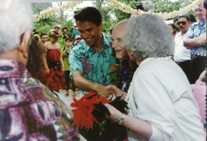 President Hunter at the Polynesian Cultural Center