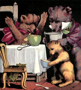 Too big? Too small? A feminist can never be just right. Image from Goldilocks and the Three Bears, Project Gutenberg