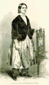 Lucy Stone wearing bloomers in 1853, when she participated in the dress reform movement.