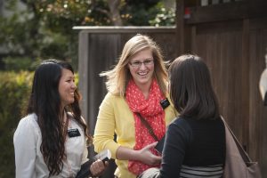 Sister missionaries tracting