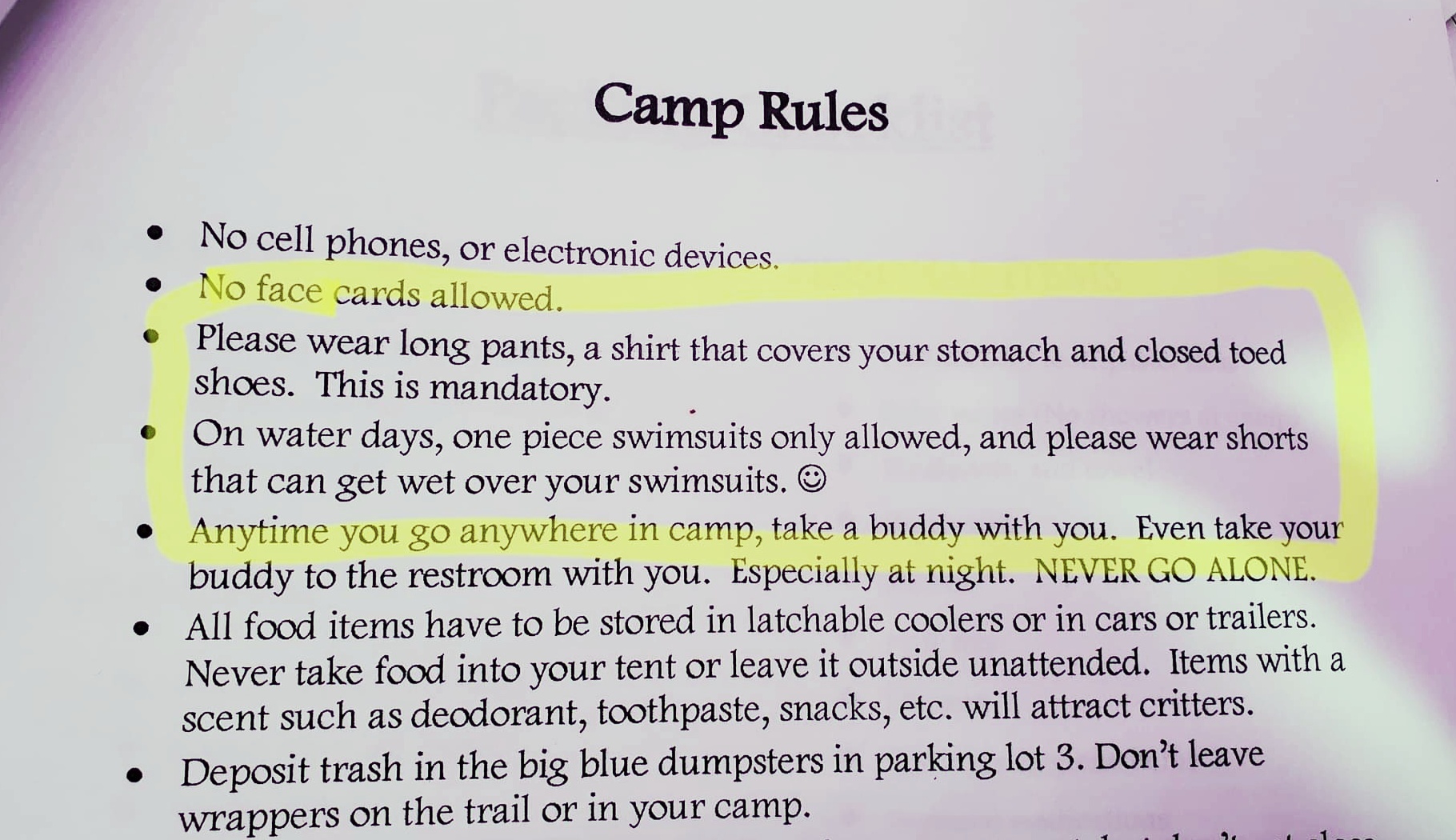 Oh, Those Girl's Camp Dress Codes