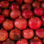 Pile of red pomegranates