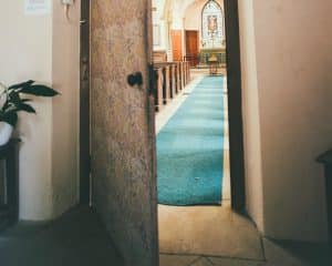 church exit door