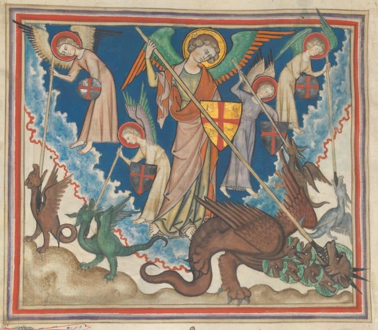 Angels killing beasts