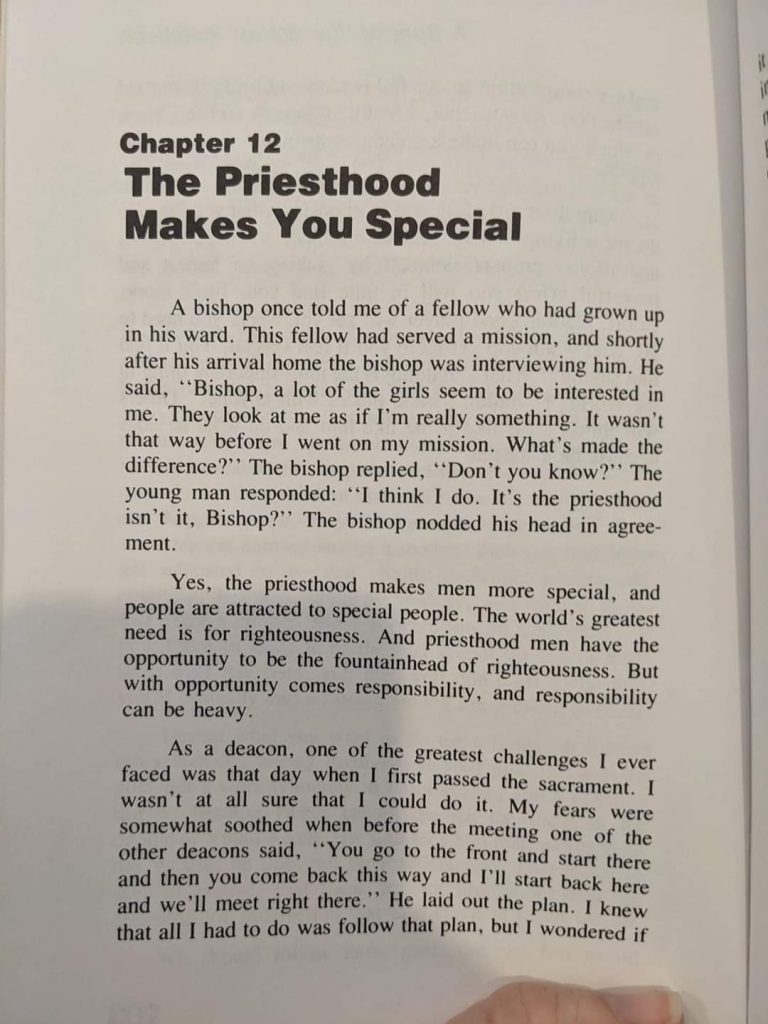 The Priesthood Makes You Special