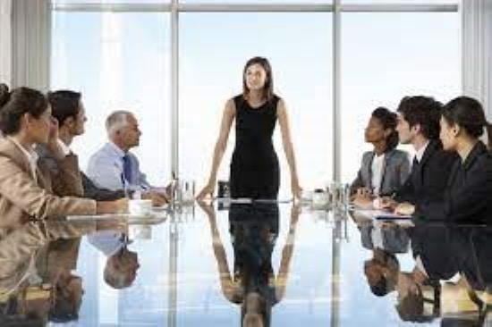 woman leading meeting