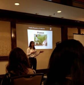 woman giving a presentation