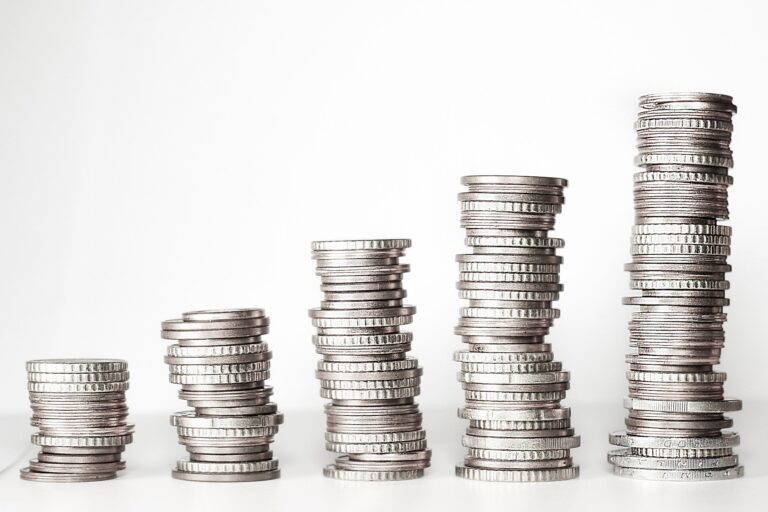 Stacks of silver coins