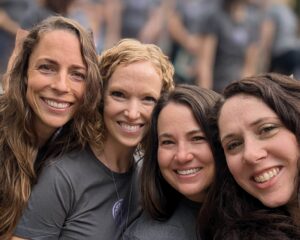 Natasha Rogers, Lindsay Denton, Amy Freeman, and Katie Ludlow Rich at the Exponent II retreat