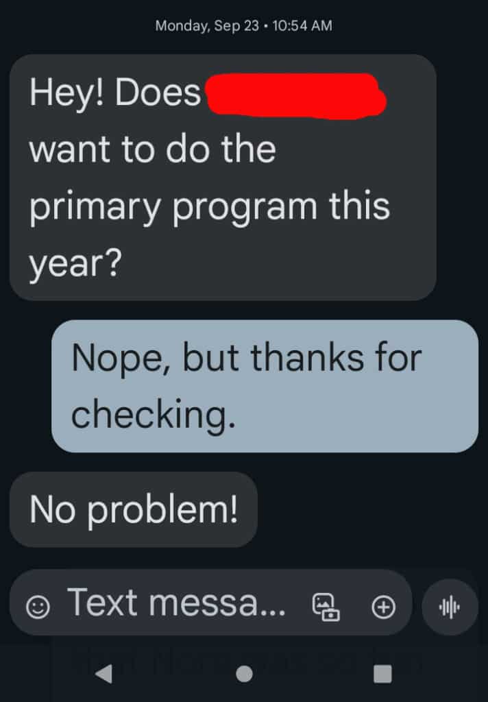 The Primary Program is Optional Primary Program