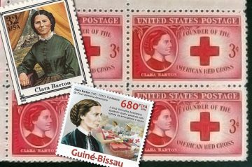 American-and-Guinea-stamps-honoring-Clara-Barton-stamp-1943