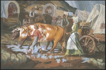 Mary-Fielding-Smith-and-Joseph-F.-Smith-Crossing-the-Plains-Gospel-Art-Book-2009-no.-101