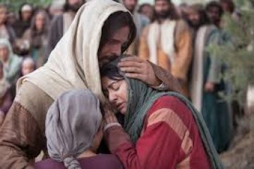 Jesus comforts Martha